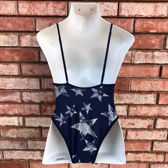 aerie Navy Blue Silver Stars Swimsuit - Picture 5 of 9